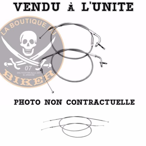 HARLEY A PARTIR DE 1996...CABLE ACCELERATEUR 091CM ALLER AVIA...H20-01703 Highway Hawk Idle cable steel braided L2=91,5 cm Harley Davidson Big Twin Models 1996 up to 2015