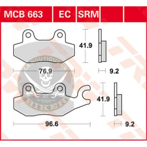 PLAQUETTES DE FREIN HONDA VT125 SHADOW AVANT ORGANIC / VARADERO...PE17220506 TRW BRAKE PAD ALLROUND ORGANIC STANDARD 17220506 / MCB663...LA BOUTIQUE DU BIKER