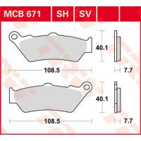 PLAQUETTES DE FREIN TRIUMPH ROCKET 3 ARRIERE...TRW MCB671 BRAKE PAD ALLROUND ORGANIC STANDARD