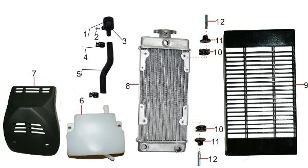 RADIATEUR DAYTONA / SPYDER / BOBBER 125 et 350 N°05 DURITE DEAU