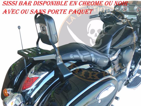 SISSI-BAR KAWASAKI VN1700 VAQUERO...AVEC PORTE PAQUET NOIR...SP997NE NOIR SPAAN-LA BOUTIQUE DU BIKER