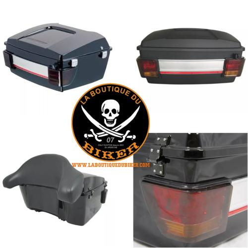 TOP CASE 70 Litres VR01-008...Top Case 70 Litres Noir MAT Catadioptre Rouge SPAAN-LA BOUTIQUE DU BIKER