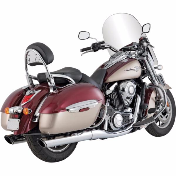 POTS KAWASAKI VN1700 2009-2015 VANCE & HINCES TWIN SLASH ROUND SLIP-ON MUFFLERS...PE 18112279 / 18371