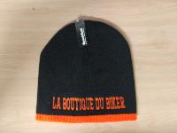 BONNET COLLECTION de LA BOUTIQUE DU BIKER 100% ACRYLIQUE NOIR/ORANGE