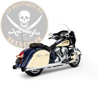 POTS INDIAN CHIEF RINEHART MUFFLER SLIP-ON 4" CHROME W/BLACK END CAPS...PE18113136  / 500-0500