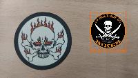 PATCHE CAOUTCHOUC LAVABLE SKULL FLAMME...LA BOUTIQUE DU BIKER