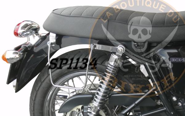 SUPPORTS SACOCHES TRIUMPH BONNEVILLE / SCRAMBLER / THRUXTON...SP1134 CHROME...LABOUTIQUEDUBIKER