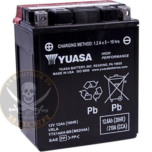 BATTERIE YTX14AHBS SANS ENTRETIEN HAUTES PERFORMANCES...BATTERY YTX® 12V 134 MM X 89 MM X 166 MM LEAD ACID MAINTENANCE FREE REPLACEMENT BLACK