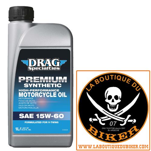 HUILE MOTEUR SAE 15W60 1 Litre HARLEY et MOTO CUSTOM SYNTHETIQUE...DRAG SPECIALTIES OIL E-DRAG 15W60 SYN 1L 36010845 / 503218