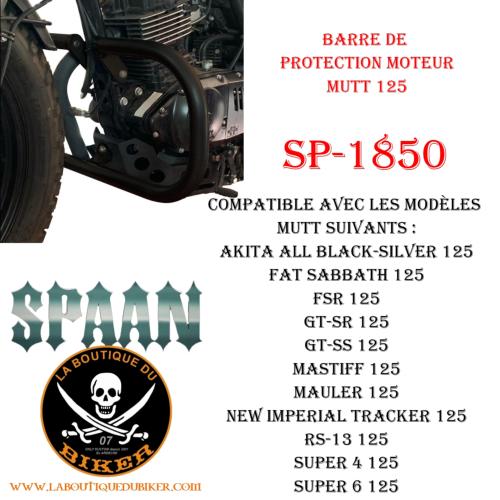 Barre De Protection moteur MUTT 125...SP1850NE NOIR...LA BOUTIQUE DU BIKER