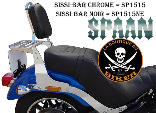 SISSI-BAR HD SOFTAIL A PARTIR DE 2018...HAUTEUR 35cm AVEC PORTE PAQUET NOIR...SP1515NE NOIR..LABOUTIQUEDUBIKER