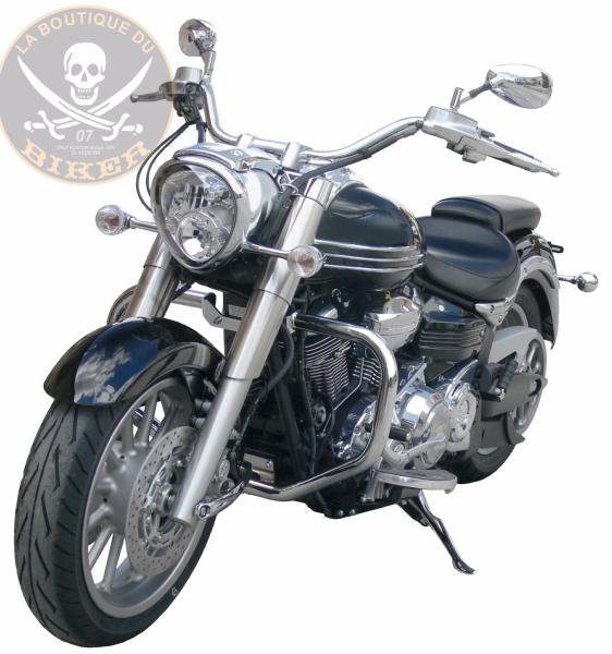 BARRE de PROTECTION MOTEUR YAMAHA 1900 MIDNIGHT STAR...SP710 CHROME...SPAAN LA BOUTIQUE DU BIKER