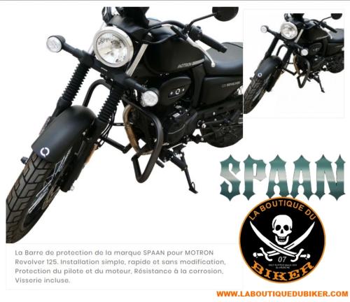 BARRE de PROTECTION MOTEUR MOTRON REVOLVER 125...SP1783 CHROME...SPAAN-LA BOUTIQUE DU BIKER