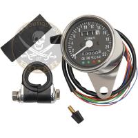 COMPTEUR KILOMETRIQUE 61mm FOND NOIR...PE22100207 DRAG SPECIALTIES SPEEDO 4-LED BLK KM/H 2:1RATIO 22100207 / 21-6818LEDPB