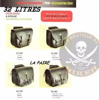 SACOCHES CAVALIERES CLOUS + FRANGES 32 LITRES...SP349...SPAAN-LA BOUTIQUE DU BIKER