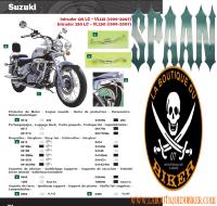 SISSI-BAR SUZUKI VL125 / VL250 INTRUDER...HAUTEUR 35cm AVEC PORTE PAQUET...SP413 CHROME  LA BOUTIQUE DU BIKER