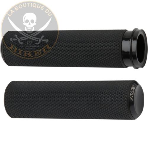 POIGNEES POUR GUIDON DE 25...ARLEN NESS GRIPS KNURLED FUSION THROTTLE BY CABLE BLACK...PE06301042  / 07-325