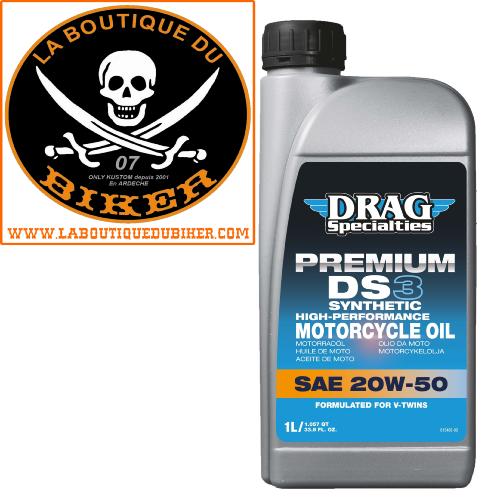 HUILE MOTEUR SAE 20W50 1 Litre HARLEY et MOTO CUSTOM SYNTHETIQUE...DRAG SPECIALTIES OIL E-DRAG 20W50 SYN 1L 36010830 / 503161