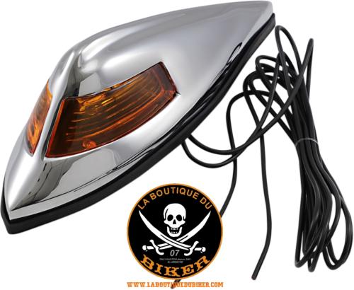 EMBLEME DE GARDE-BOUE NOSTALGIA...DRAG SPECIALTIES NOST AMBER FR FNDR LITE DS280180 / 12-0025-BC312...LA BOUTIQUE DU BIKER