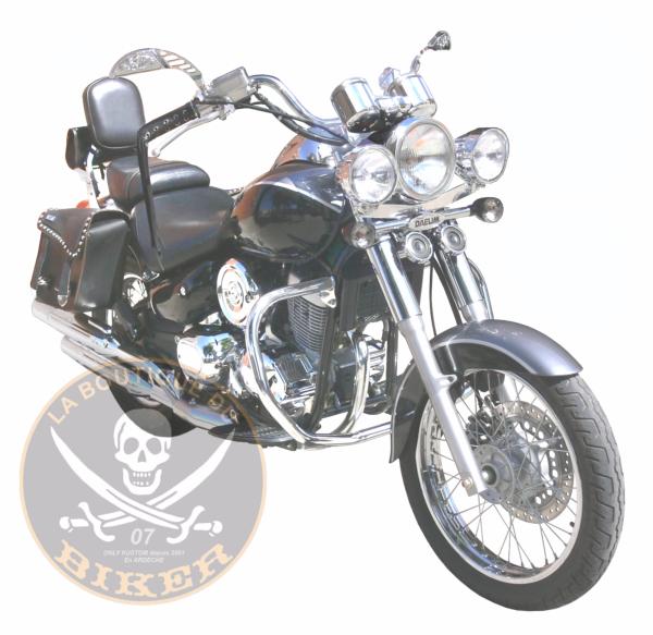 BARRE de PROTECTION MOTEUR DAELIM 125 DAYSTAR + ROMET...SP0740ND CHROME...SPAAN LA BOUTIQUE DU BIKER