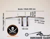 GUIDON HONDA en 25/32 WISHBONE CHROME...H55-511 Highway Hawk Handlebar "Wishbone" 800 mm wide 200 mm high with M12 thread "1" (25,4 mm) chrome TÜV...LA BOUTIQUE DU BIKER