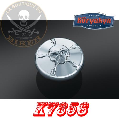 BOUCHON DE RESERVOIR HARLEY SKULL CHROME VENTILE HD 1982-2021...KUR7358 KURYAKYN CAP GAS ZOMBIE VENTED 07030709 / 7358