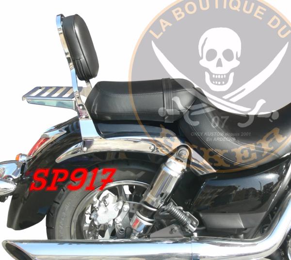 SISSI-BAR KAWASAKI VN1700 VN CLASSIC...HAUTEUR 35cm AVEC PORTE PAQUET...SP917 CHROME  #LABOUTIQUEDUBIKER