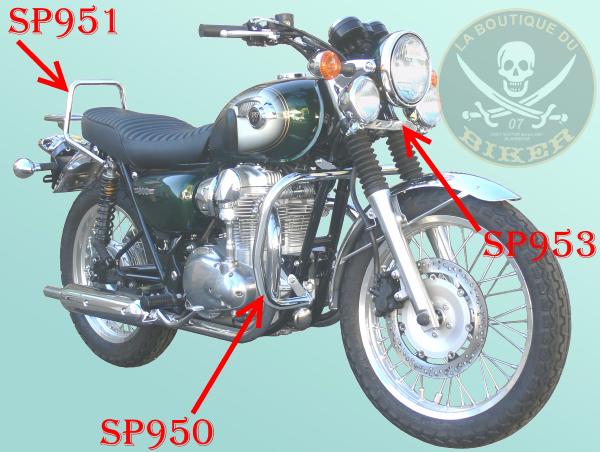 SUPPORT PHARE ADITIONNEL KAWASAKI W650 / W800...SP953 SPAAN LABOUTIQUE DU BIKER